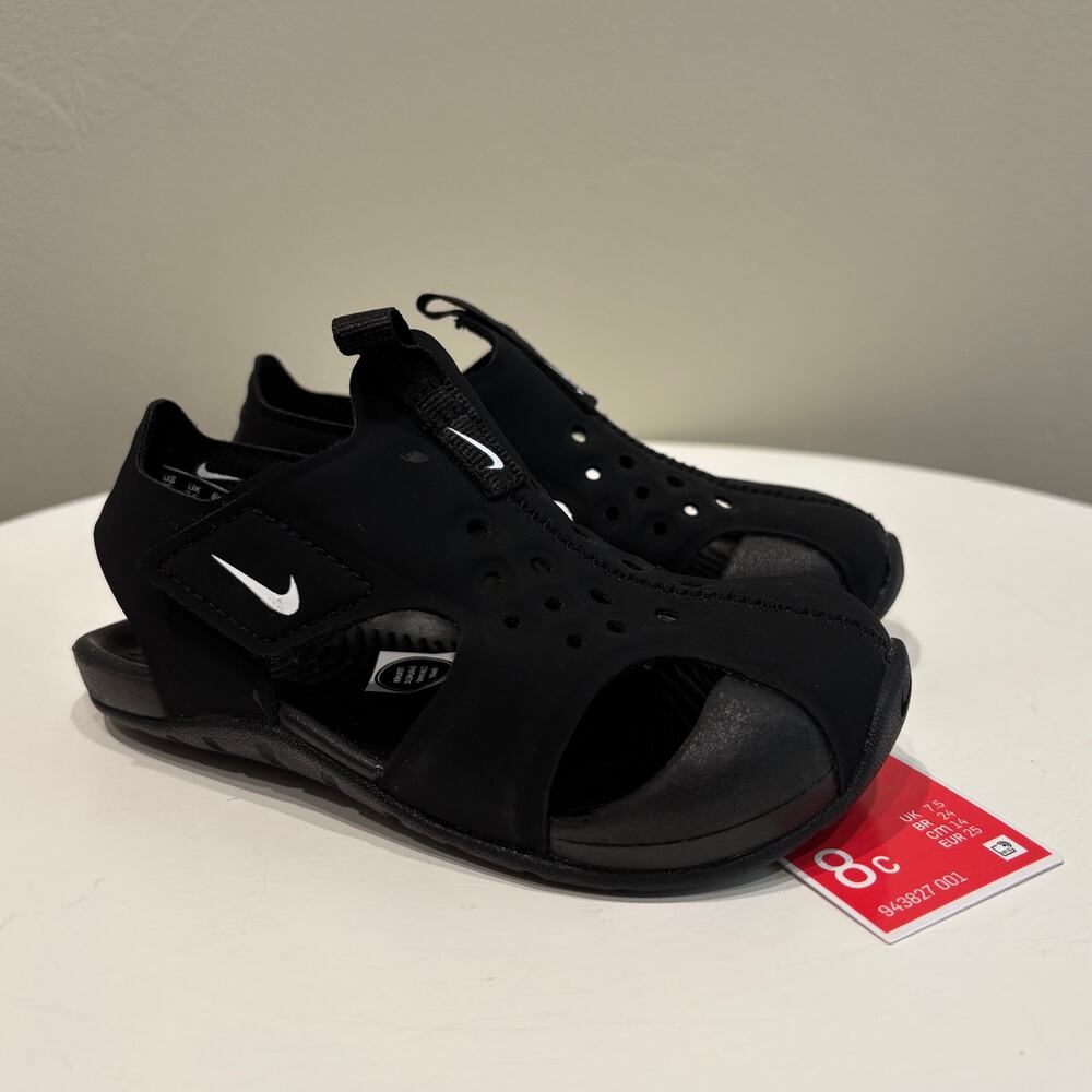 NWT Nike Toddler Boy Sunray Protect 2 Sandals in Black - Size: 8